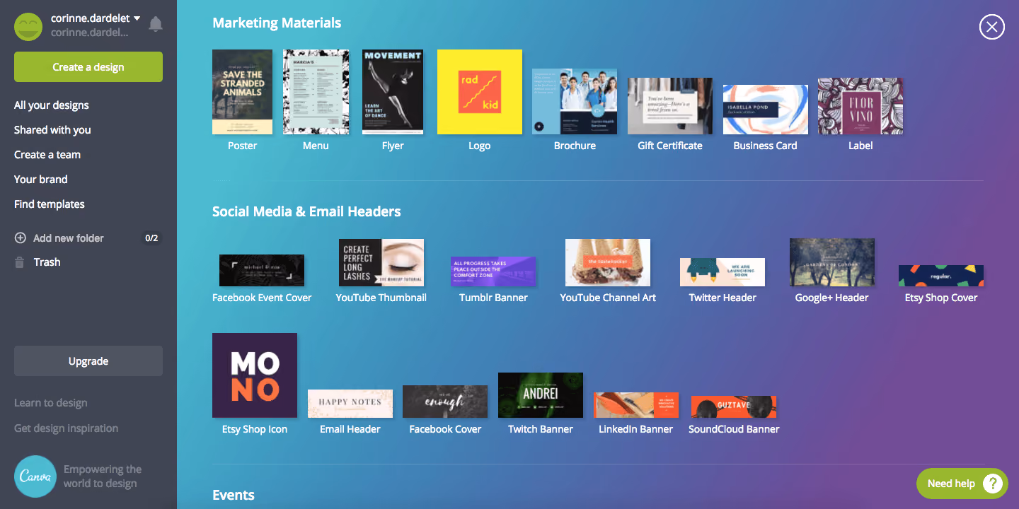 exemple d'utilisation de canva pour une association