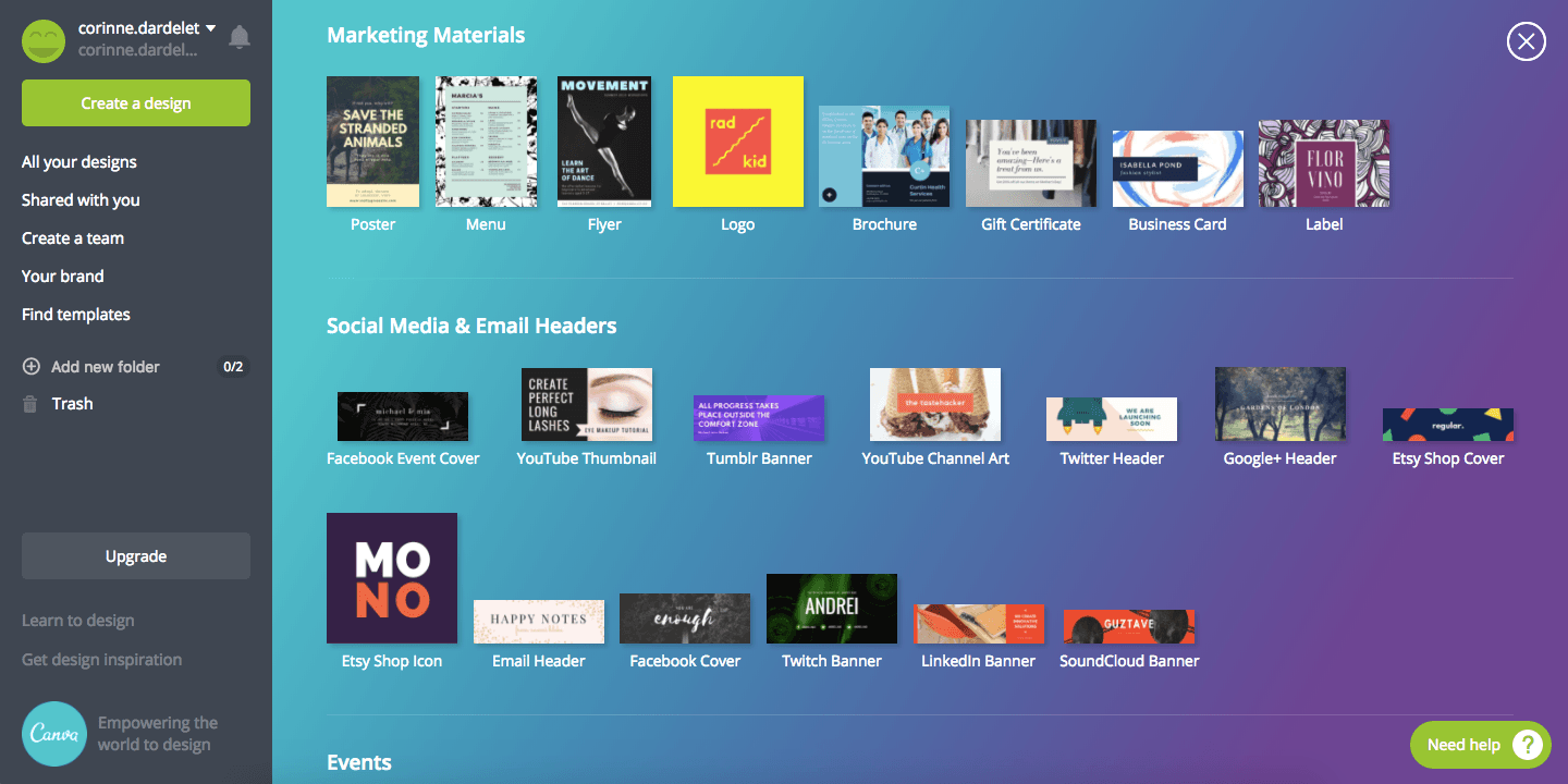 exemple d'utilisation de canva pour une association