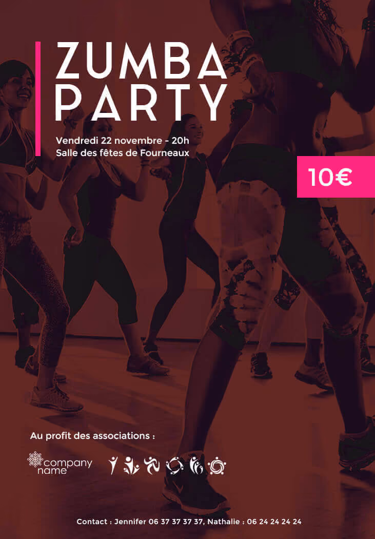 exemple d'une belle affiche pour association de zumba