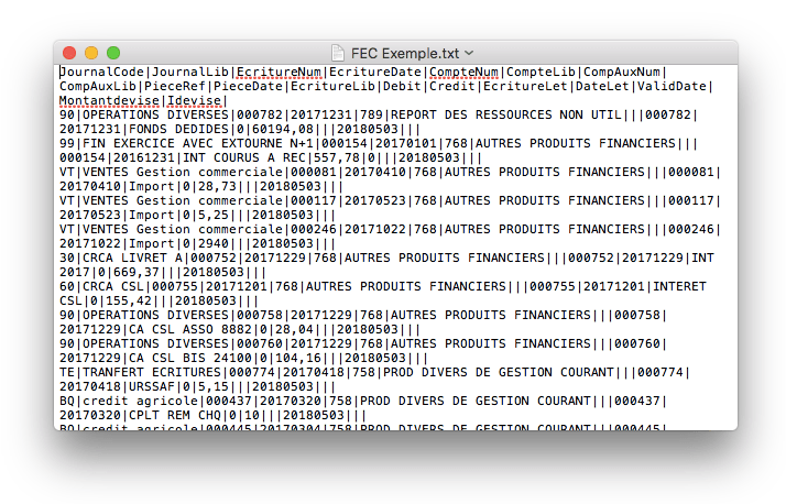 exemple de fichier FEC pour association