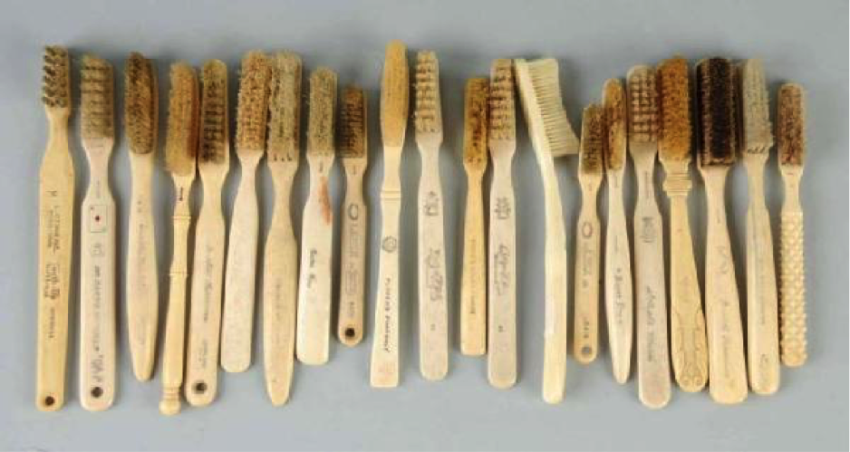 old wooden toothbrushes
