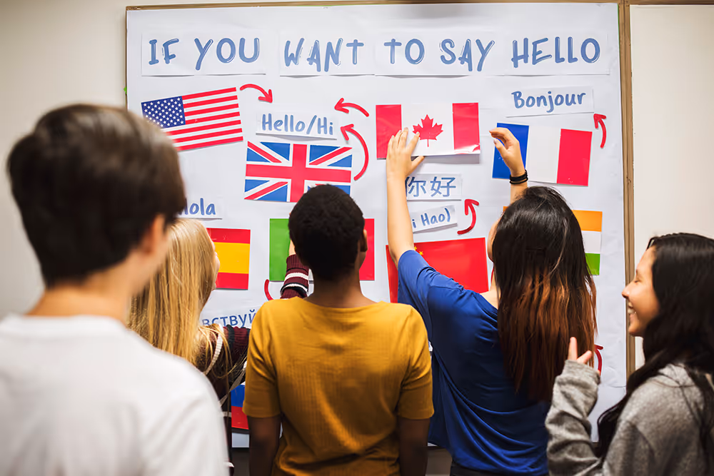 Language class at Young Leaders Academy in Brussels