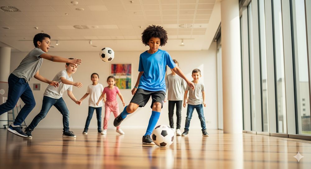 Kids playing sports at Young Leaders Academy in Brussels