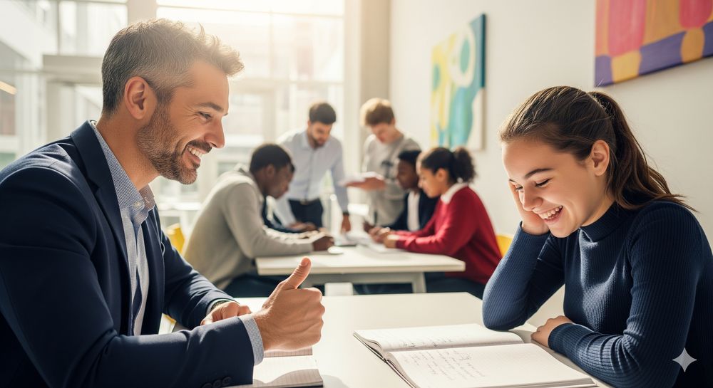 Tutoring, helping teens out for school at the Young Leaders Academy in Brussles