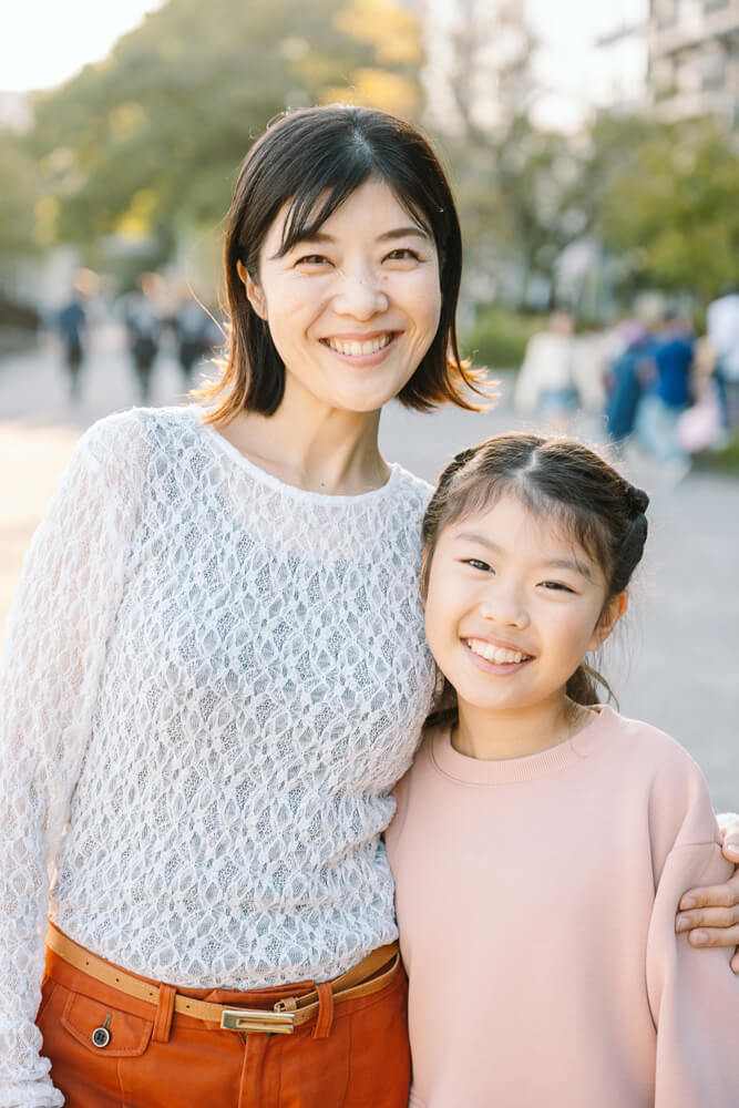 Asian mother with child