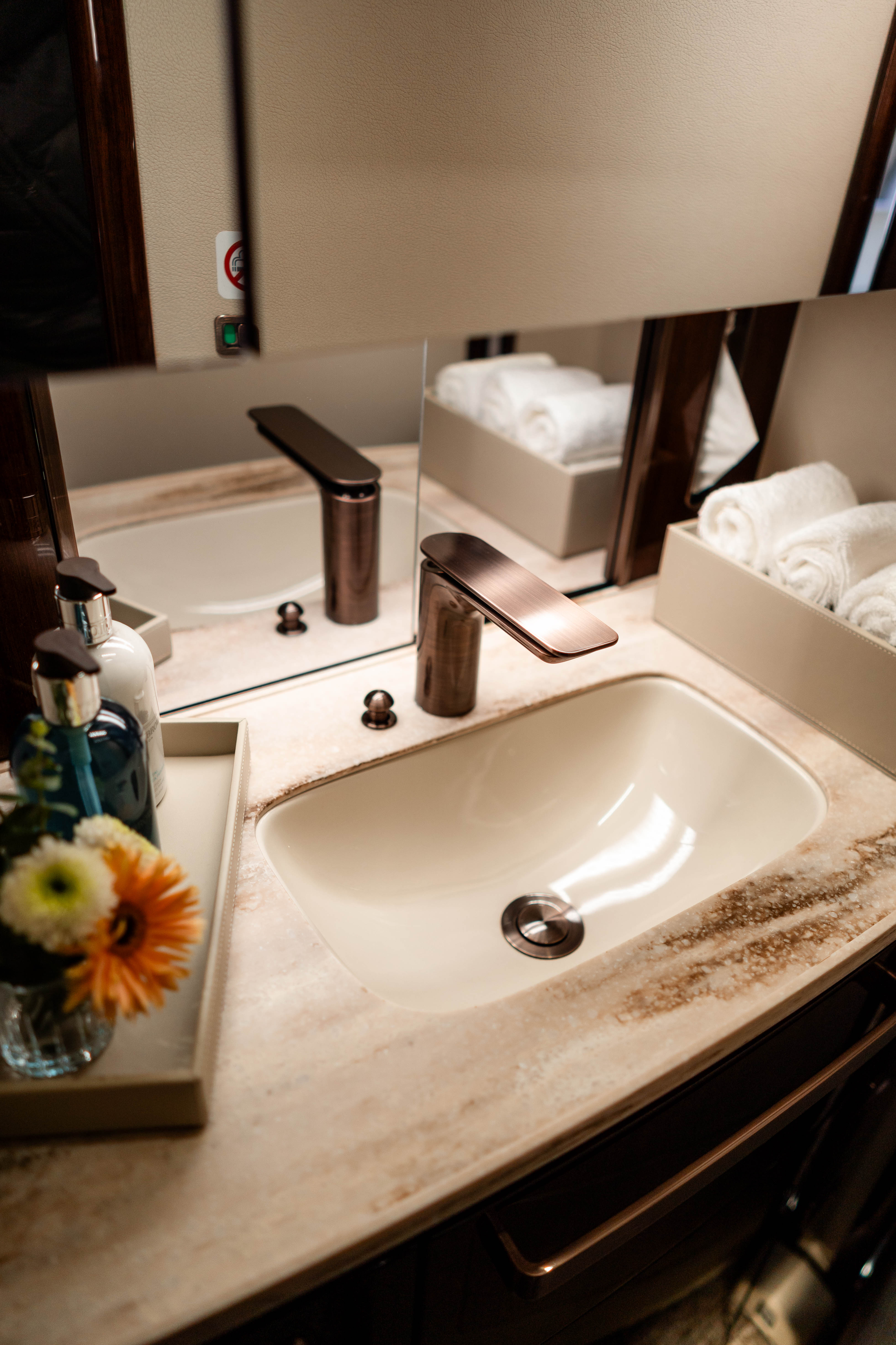 A cute dog sitting on a jet seat