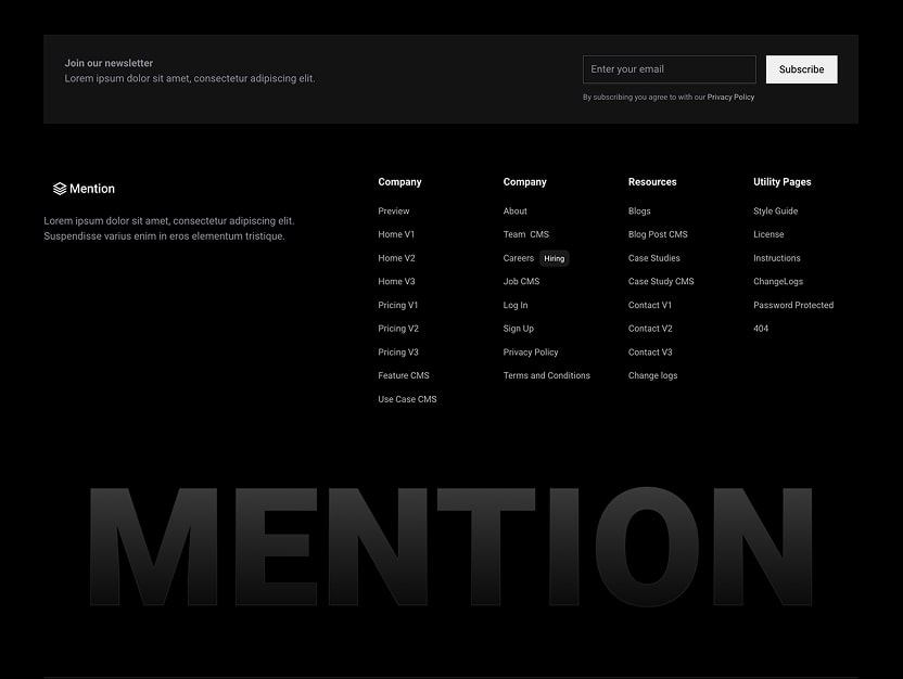 Mention - Webflow HTML website template