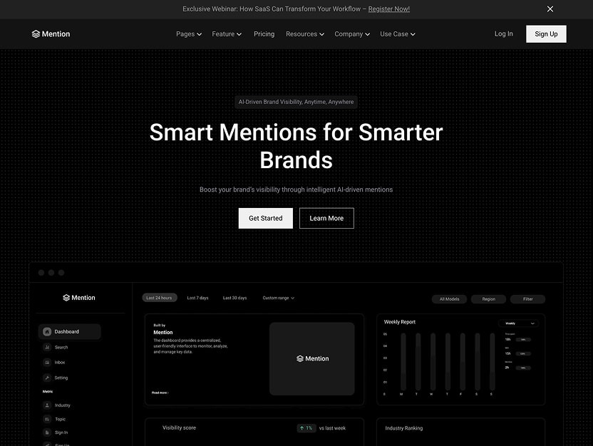 Mention - Webflow HTML website template