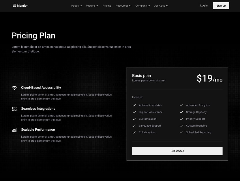 Mention - Webflow HTML website template