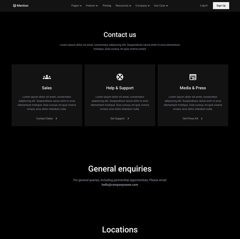 Mention - Webflow HTML website template