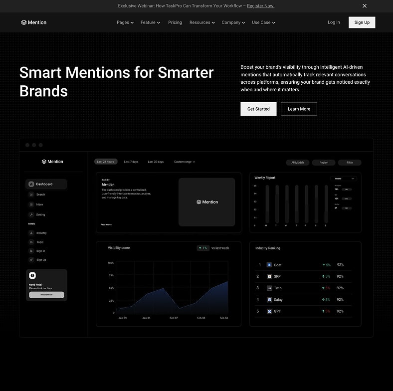 Mention - Webflow HTML website template