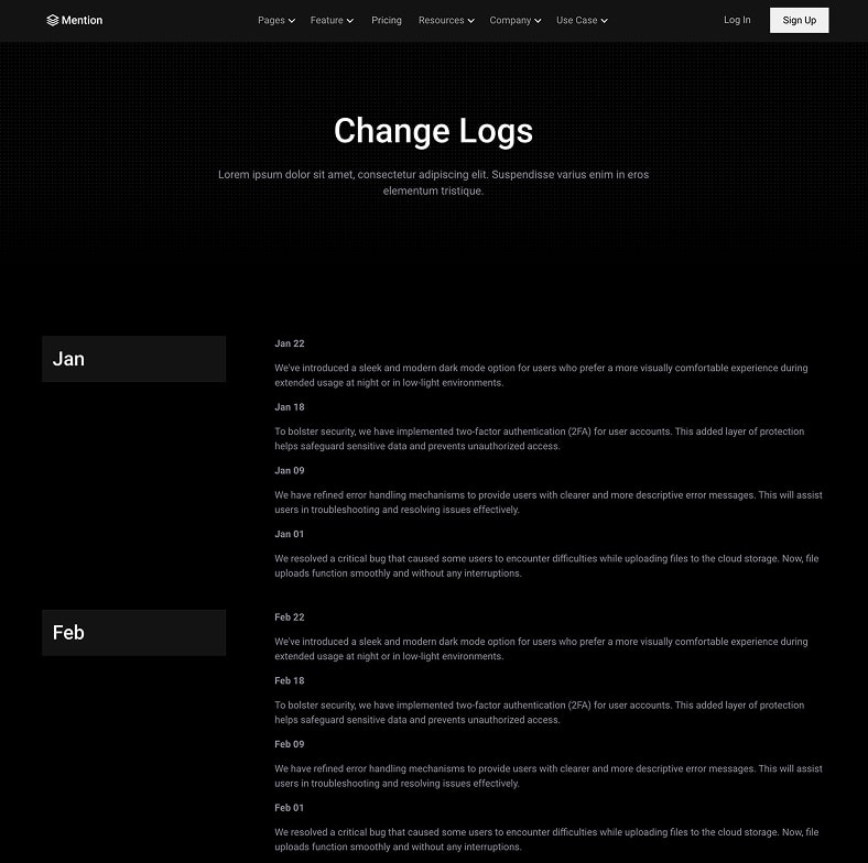 Mention - Webflow HTML website template