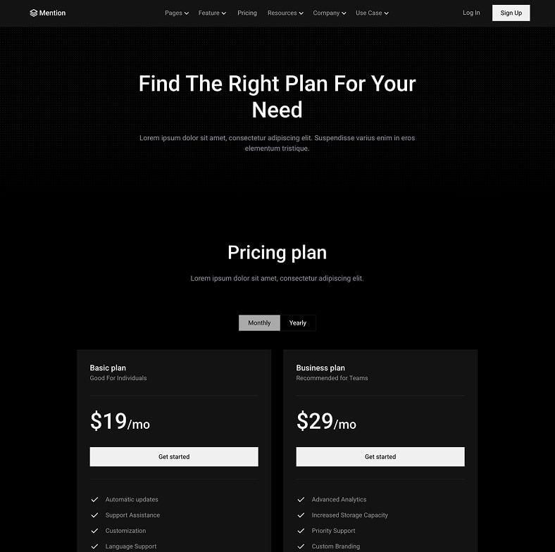 Mention - Webflow HTML website template