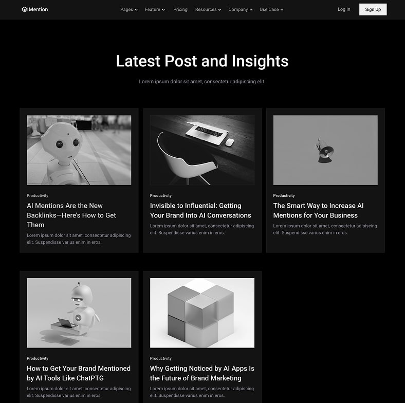 Mention - Webflow HTML website template