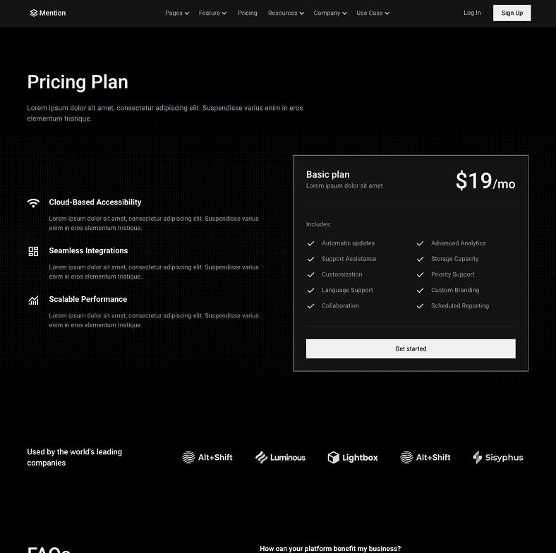 Mention - Webflow HTML website template