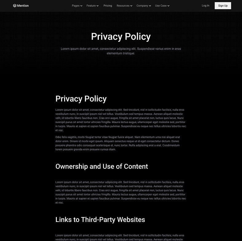 Mention - Webflow HTML website template