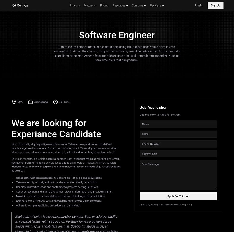 Mention - Webflow HTML website template