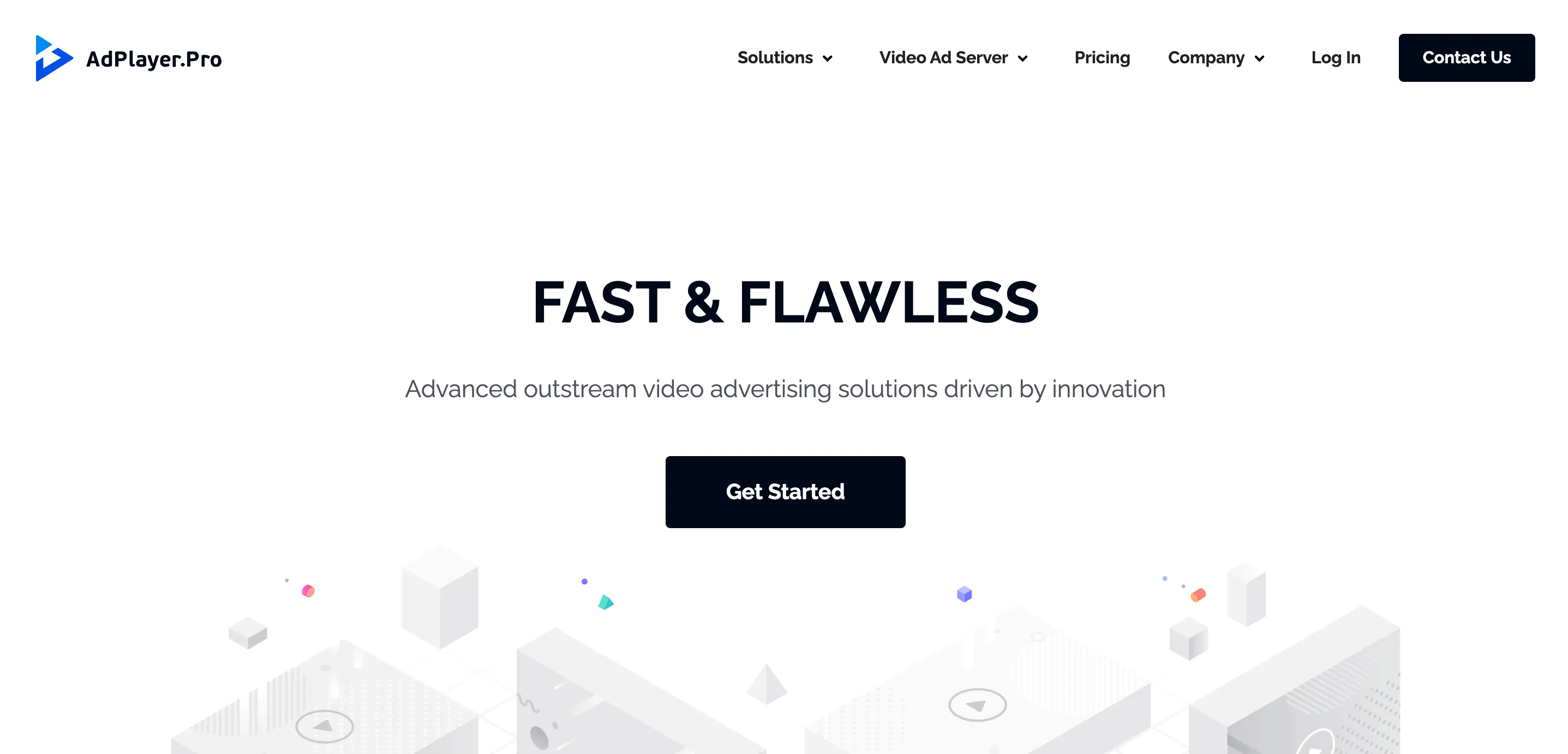 AdPlayer.Pro homepage: Fast & Flawless - Advanced outstream video advertising solutions driven by innovation
