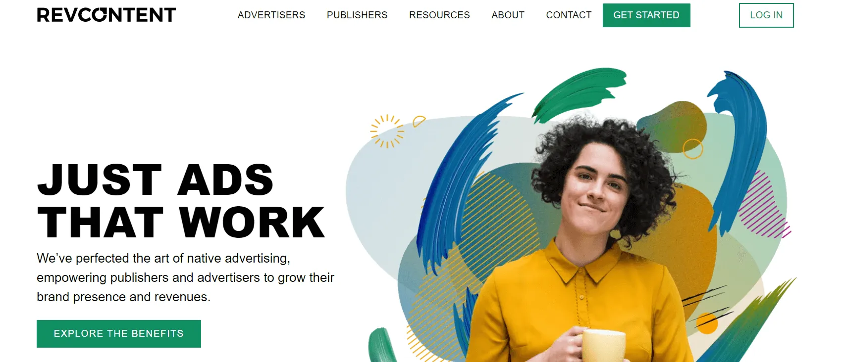RevContent homepage: Just Ads That Work