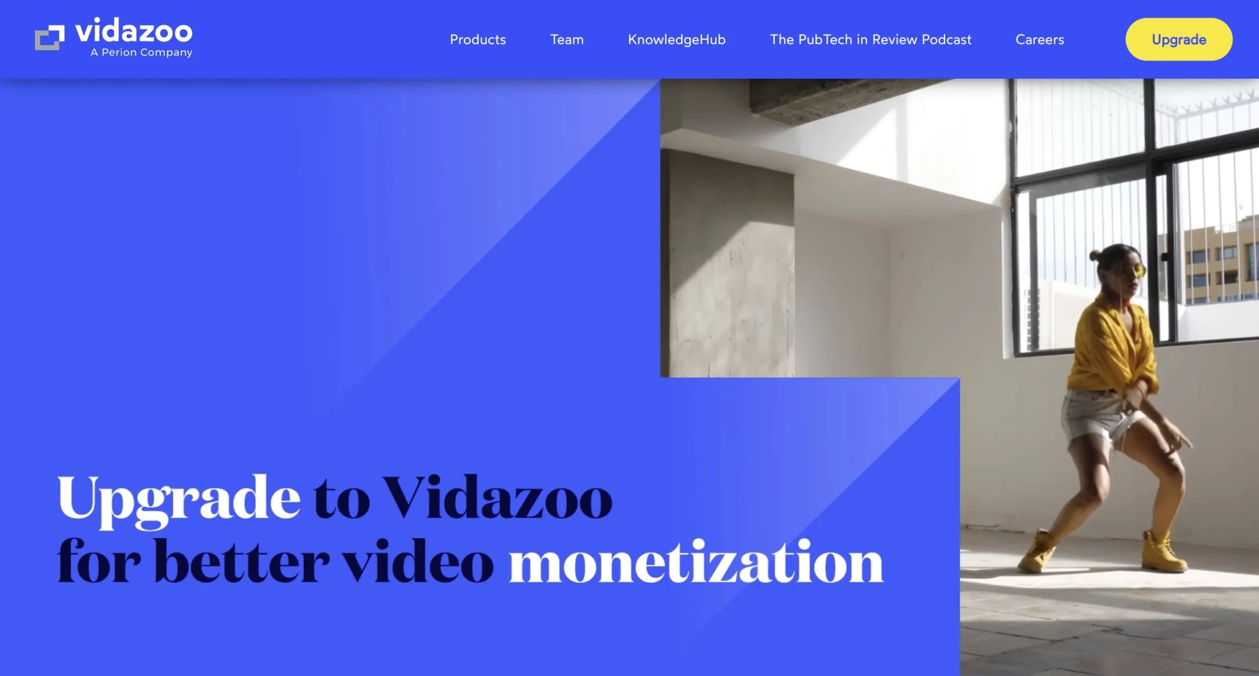 Vidazoo homepage: Upgrade to Vidazoo for better video monetization