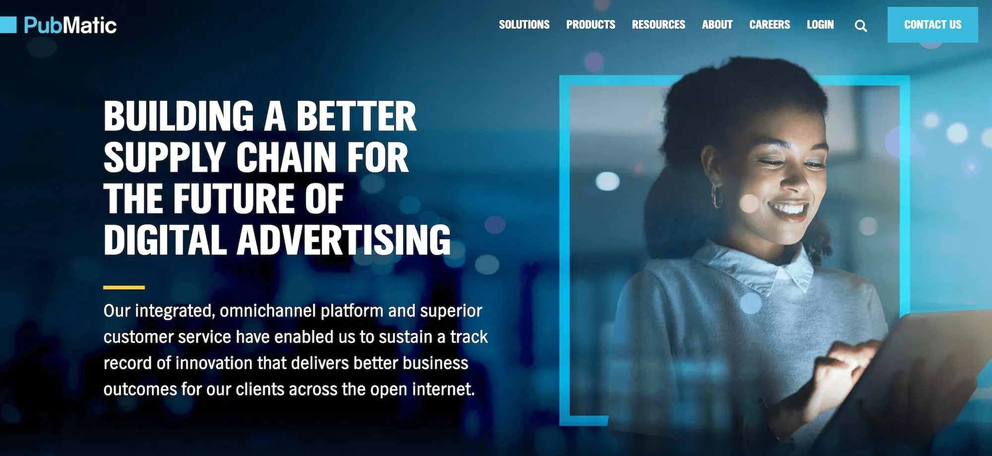 PubMatic homepage: Building a Better Supply Chain for the Future of Digital Advertising