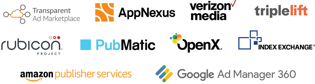 Snigel advertising partners: Transparent Ad Marketplace, AppNexus, Verizon Media, TripleLift, Rubicon Project, PubMatic, OpenX, Index Exchange, Amazon Publisher Services, Google Ad Manager 360