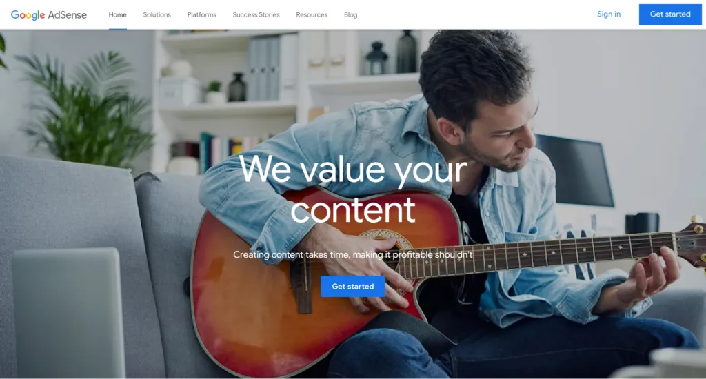 adsense homepage