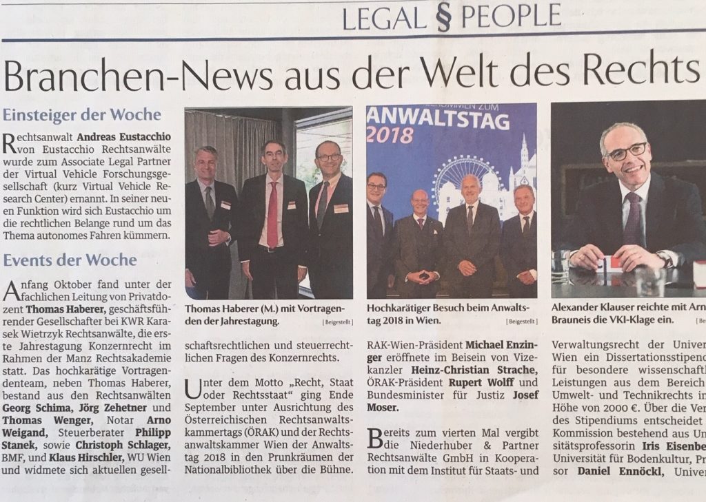 Industry News from the Legal World