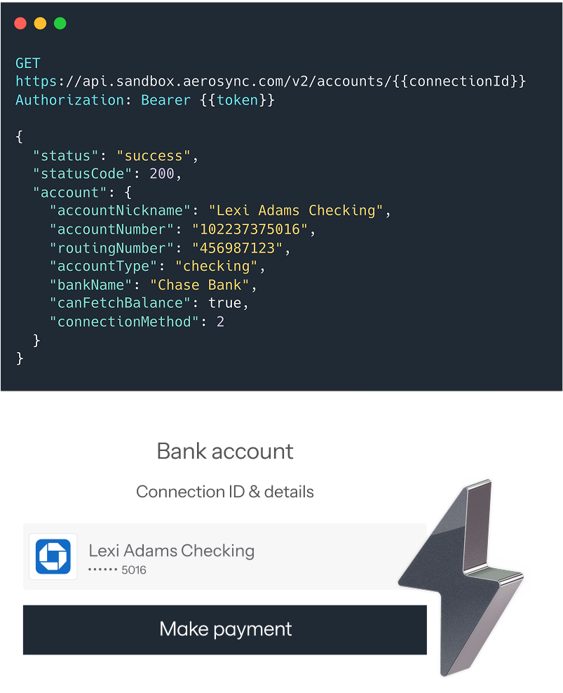 Some code and a linked bank account interface