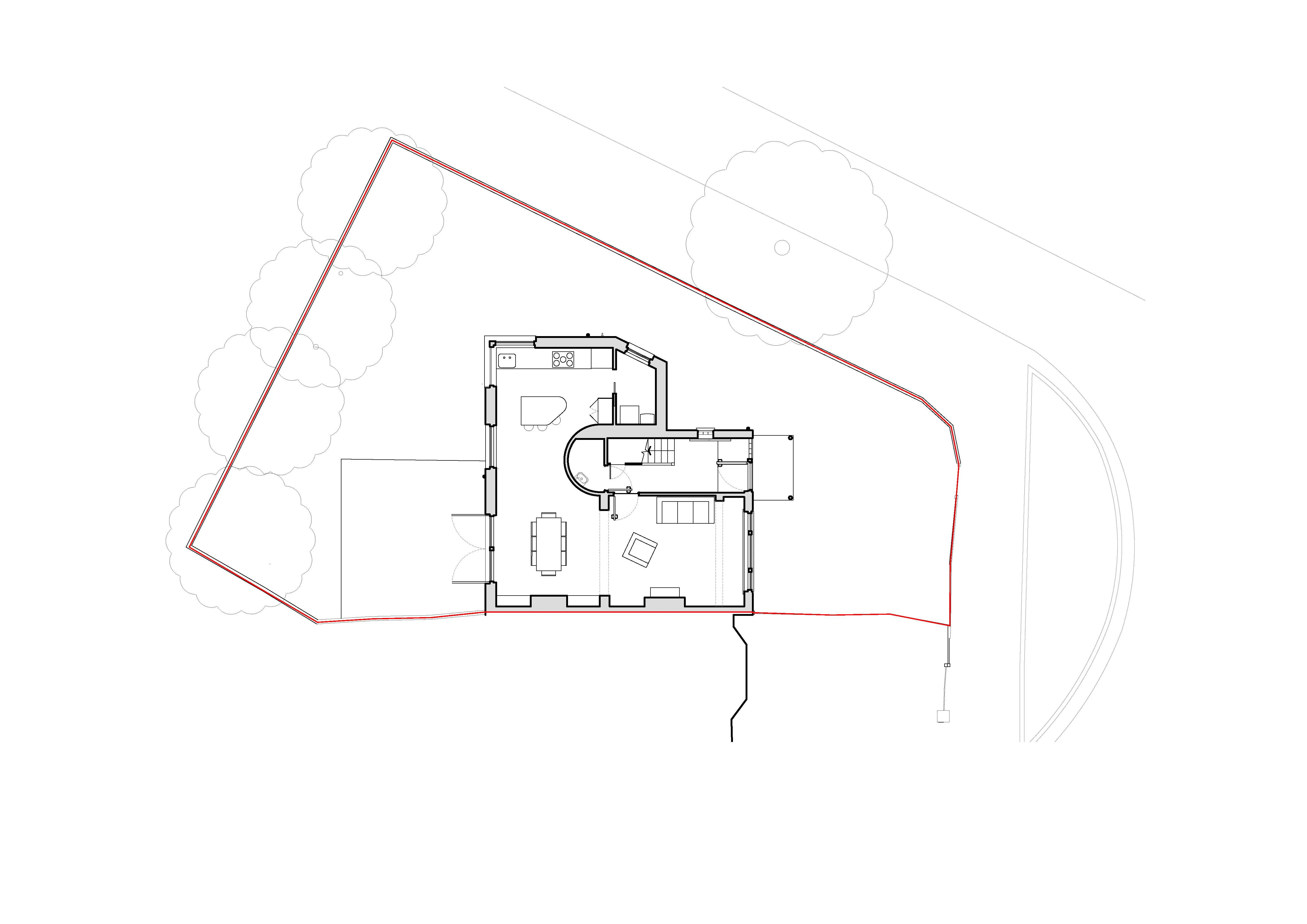Ground floor plan of Brockley House. By Office S&M, RIBA Chartered Architectural Practice in London.