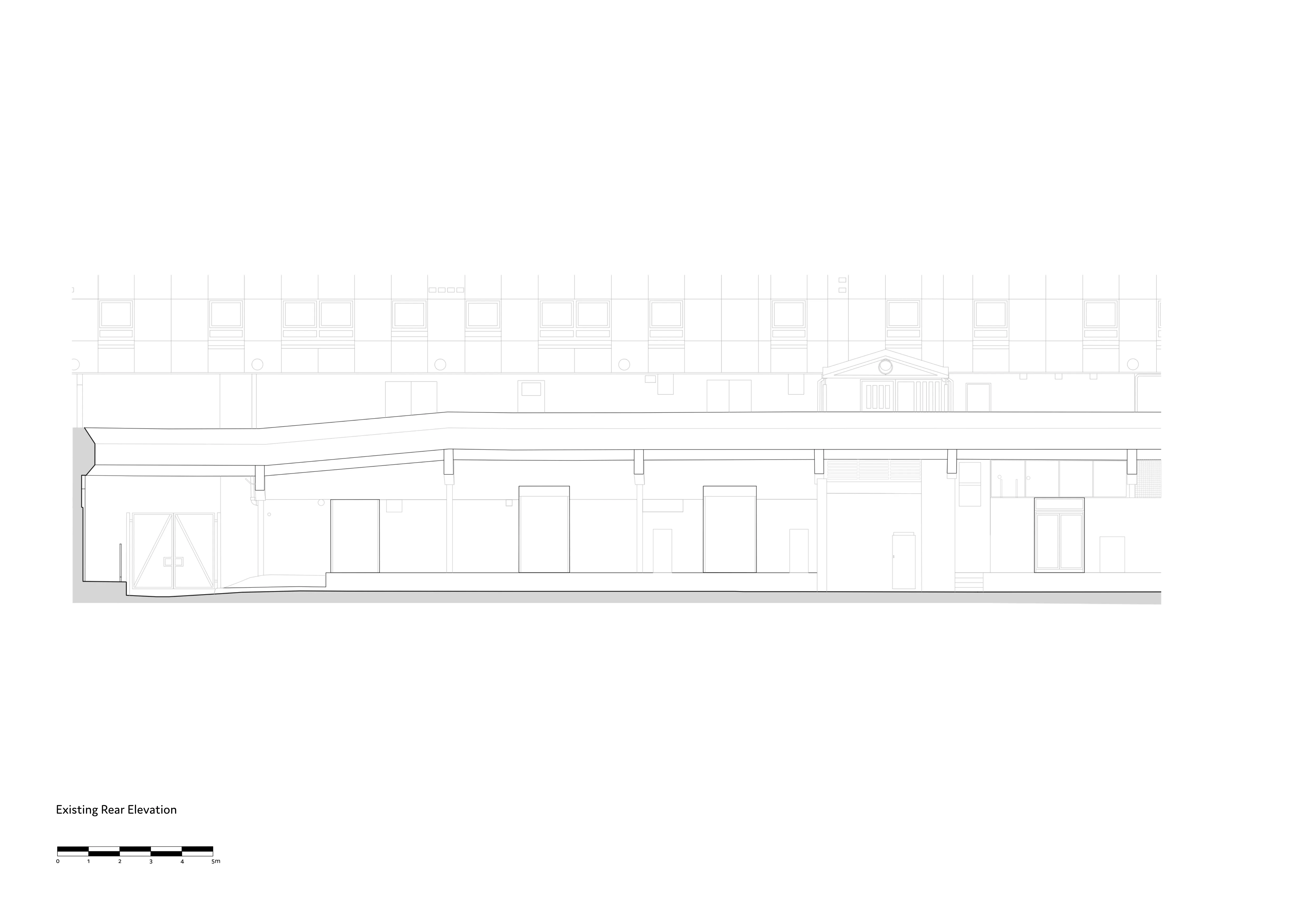 Existing Rear Elevation. By Office S&M, RIBA Chartered Architectural Practice in London.
