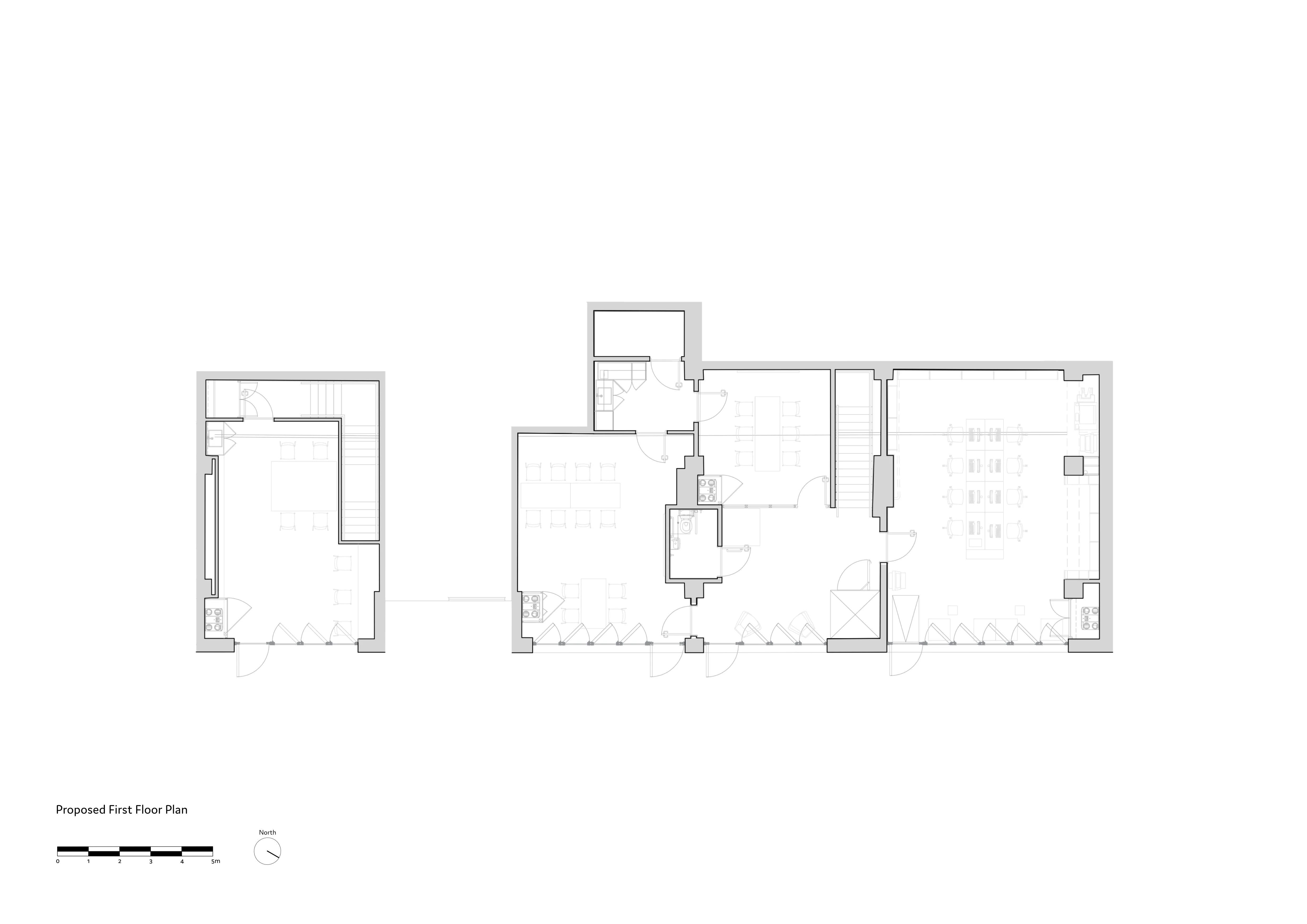 Proposed First Floor Plan. By Office S&M, RIBA Chartered Architectural Practice in London.