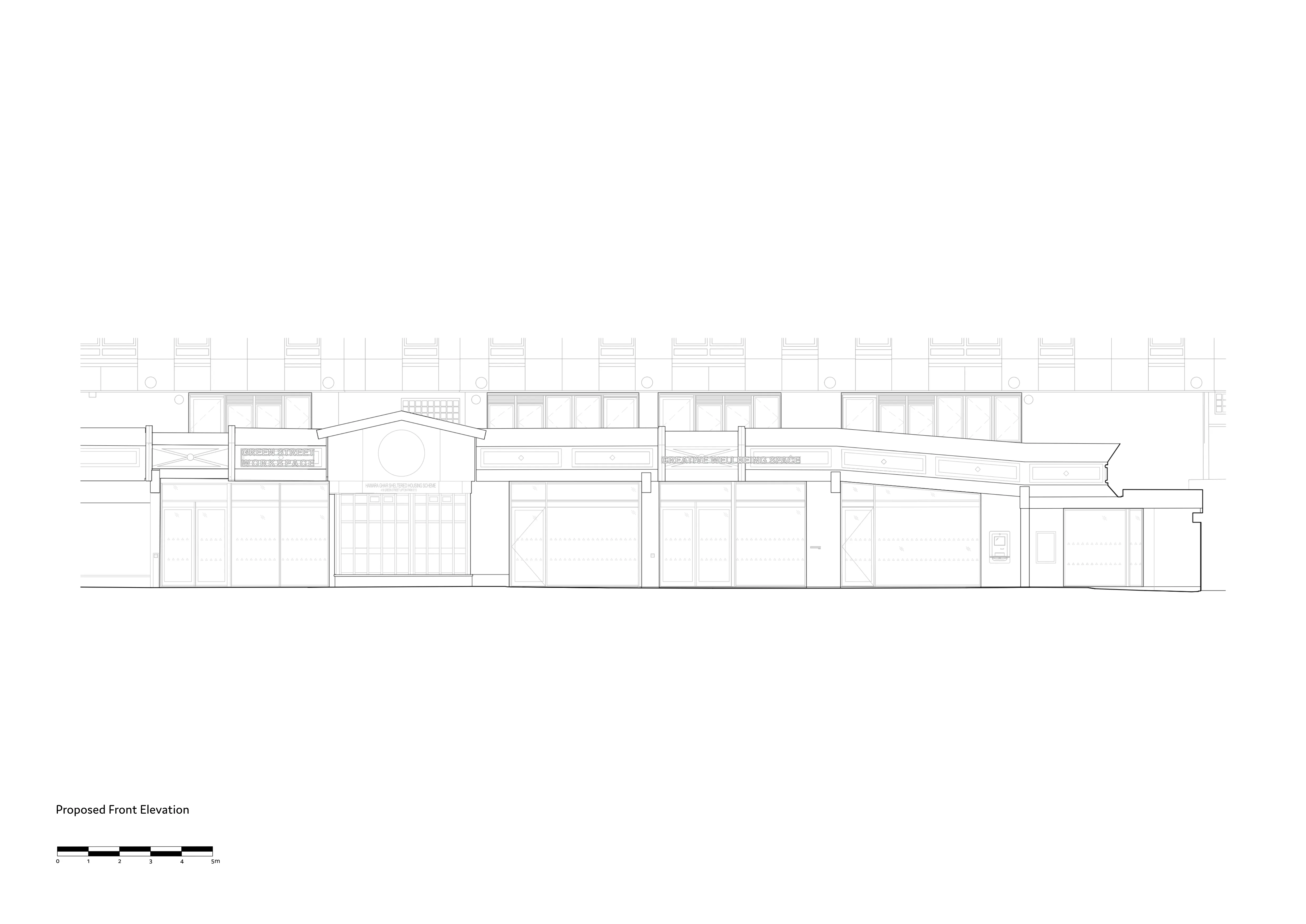 Proposed Front Elevation. By Office S&M, RIBA Chartered Architectural Practice in London.