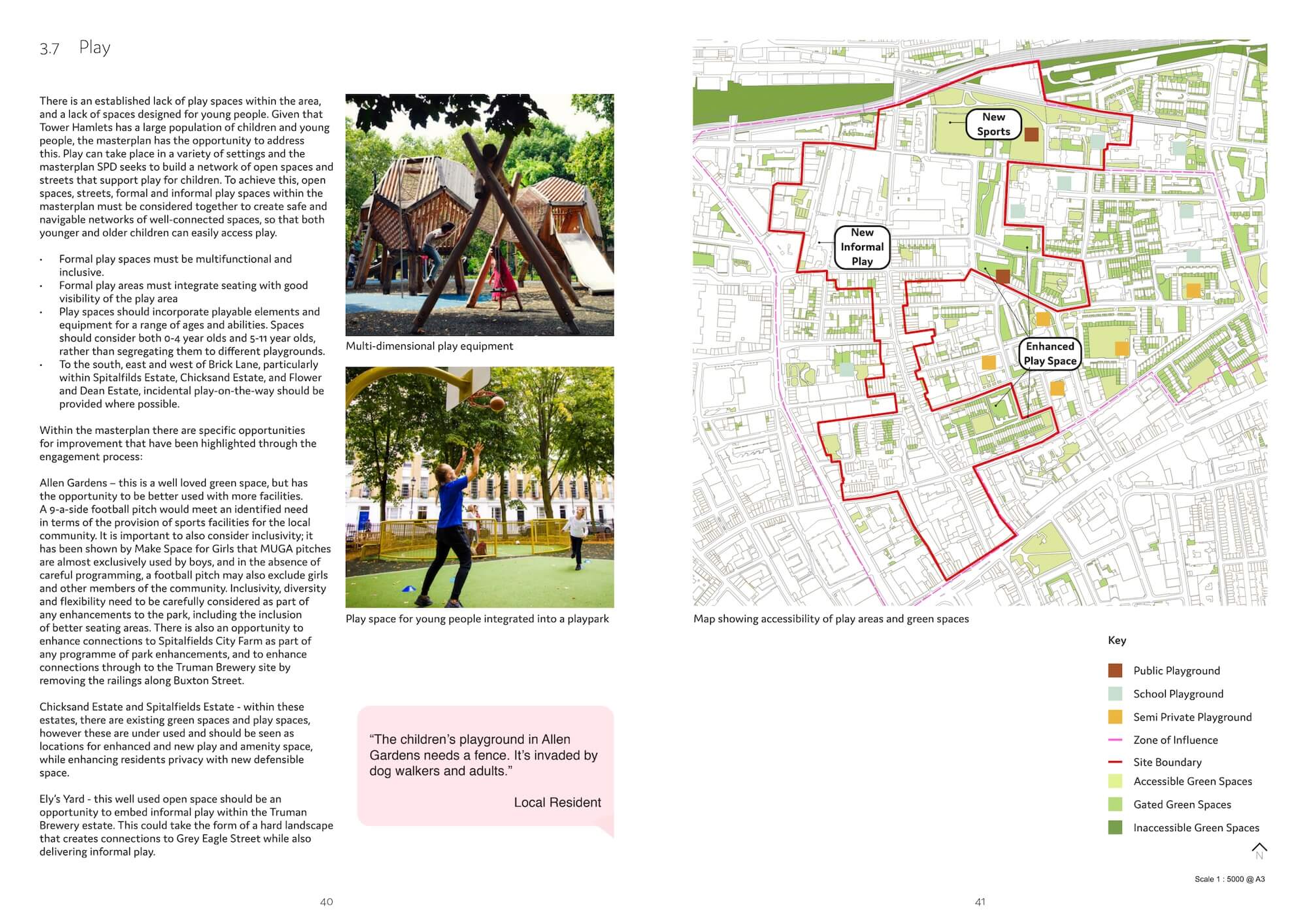 Extract from the document, showing greening and landscape examples. By Office S&M, RIBA Chartered Architectural Practice in London.