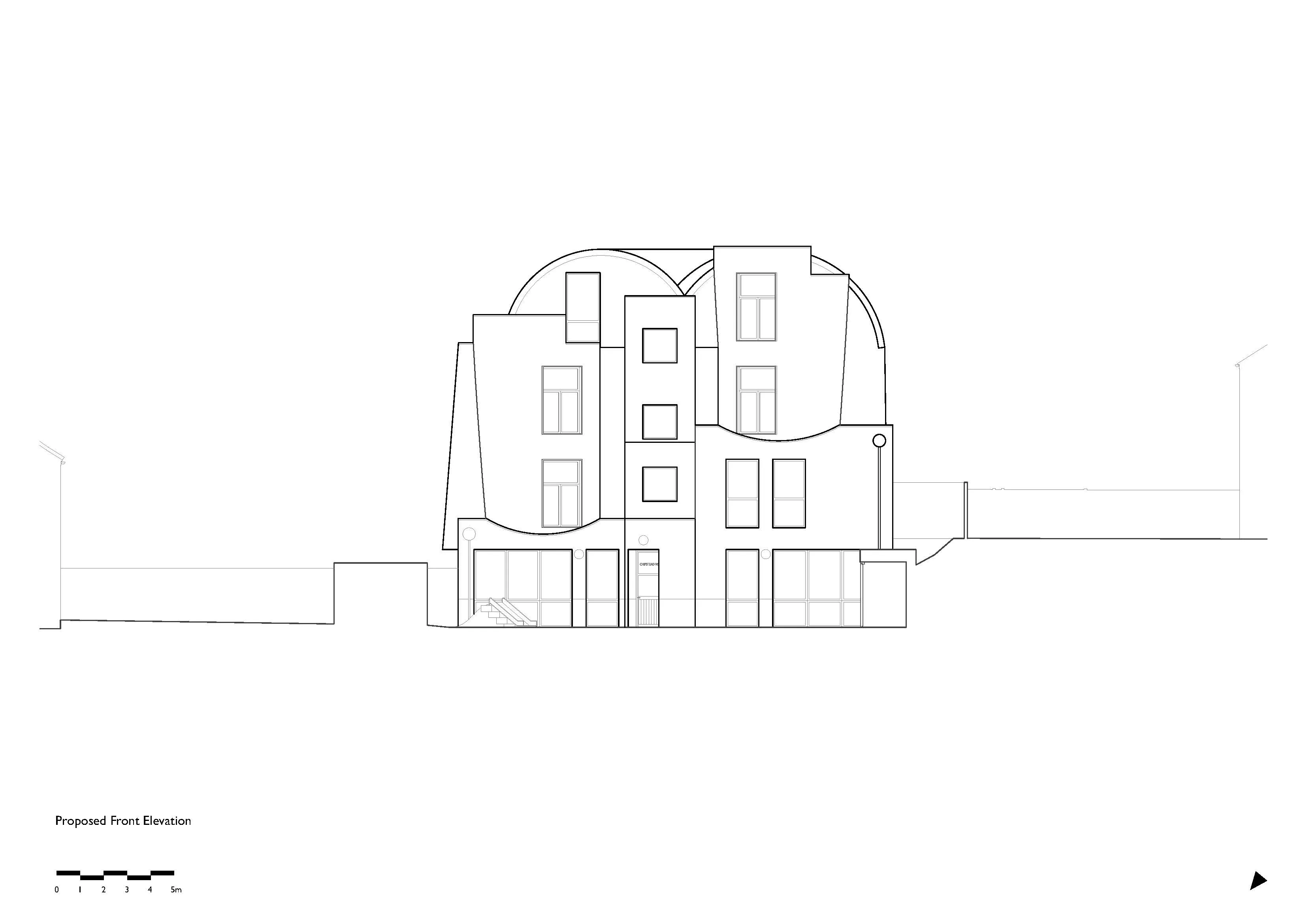 Front elevation of Chipstead Way. By Office S&M, RIBA Chartered Architectural Practice in London.