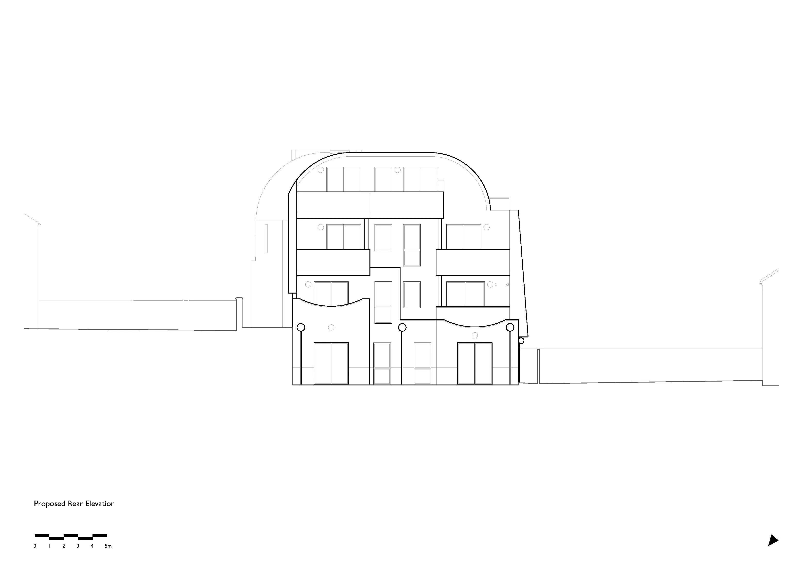 Rear elevation of Chipstead Way. By Office S&M, RIBA Chartered Architectural Practice in London.