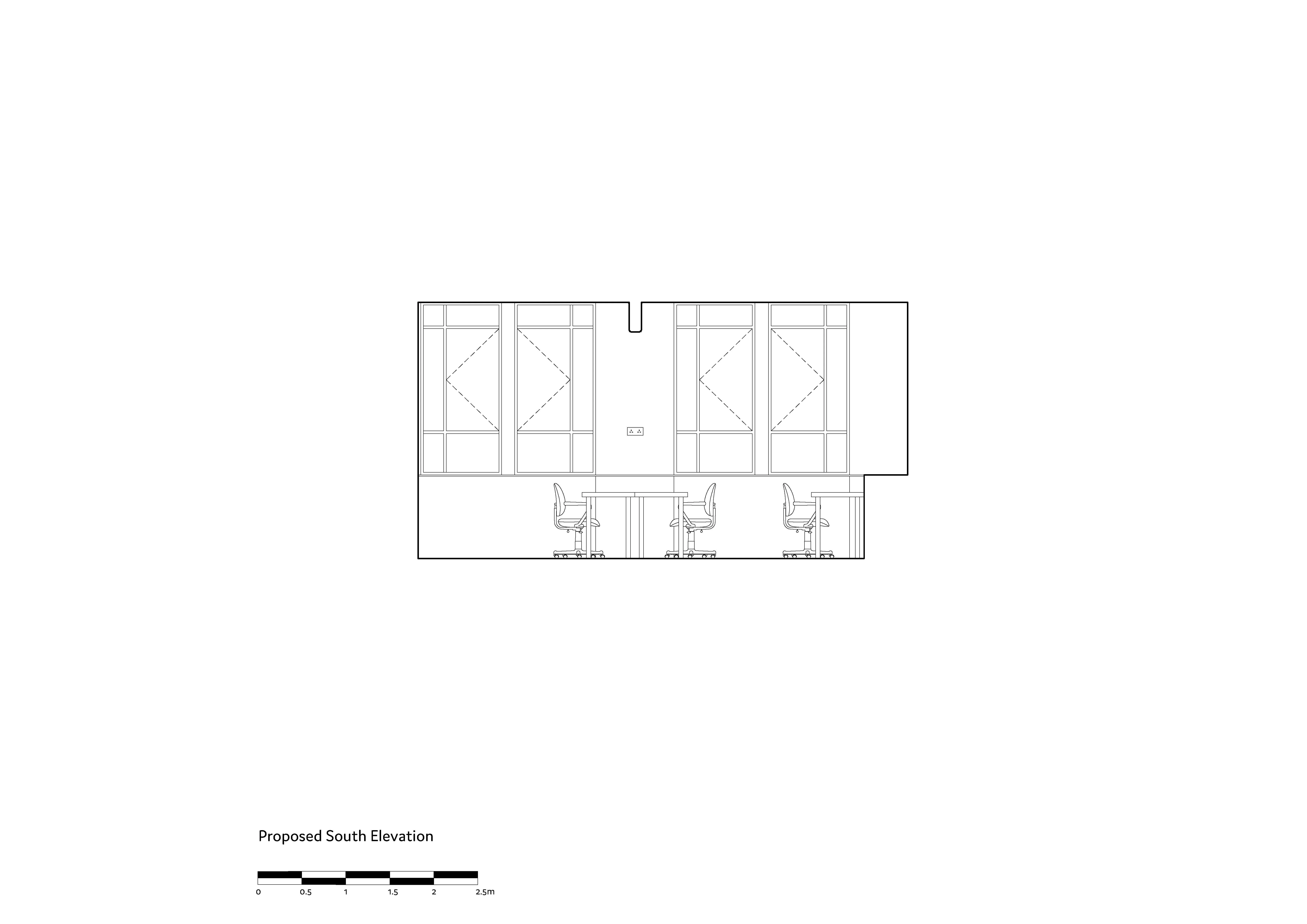 South section of Bootstrap Workspace. By Office S&M, RIBA Chartered Architectural Practice in London.