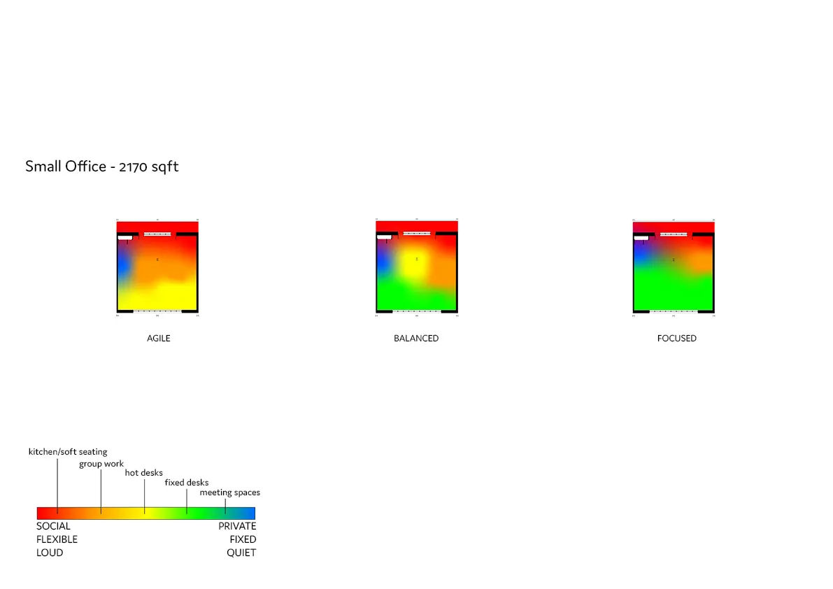 Small office, space mapping diagrams. By Office S&M, RIBA Chartered Architectural Practice in London.