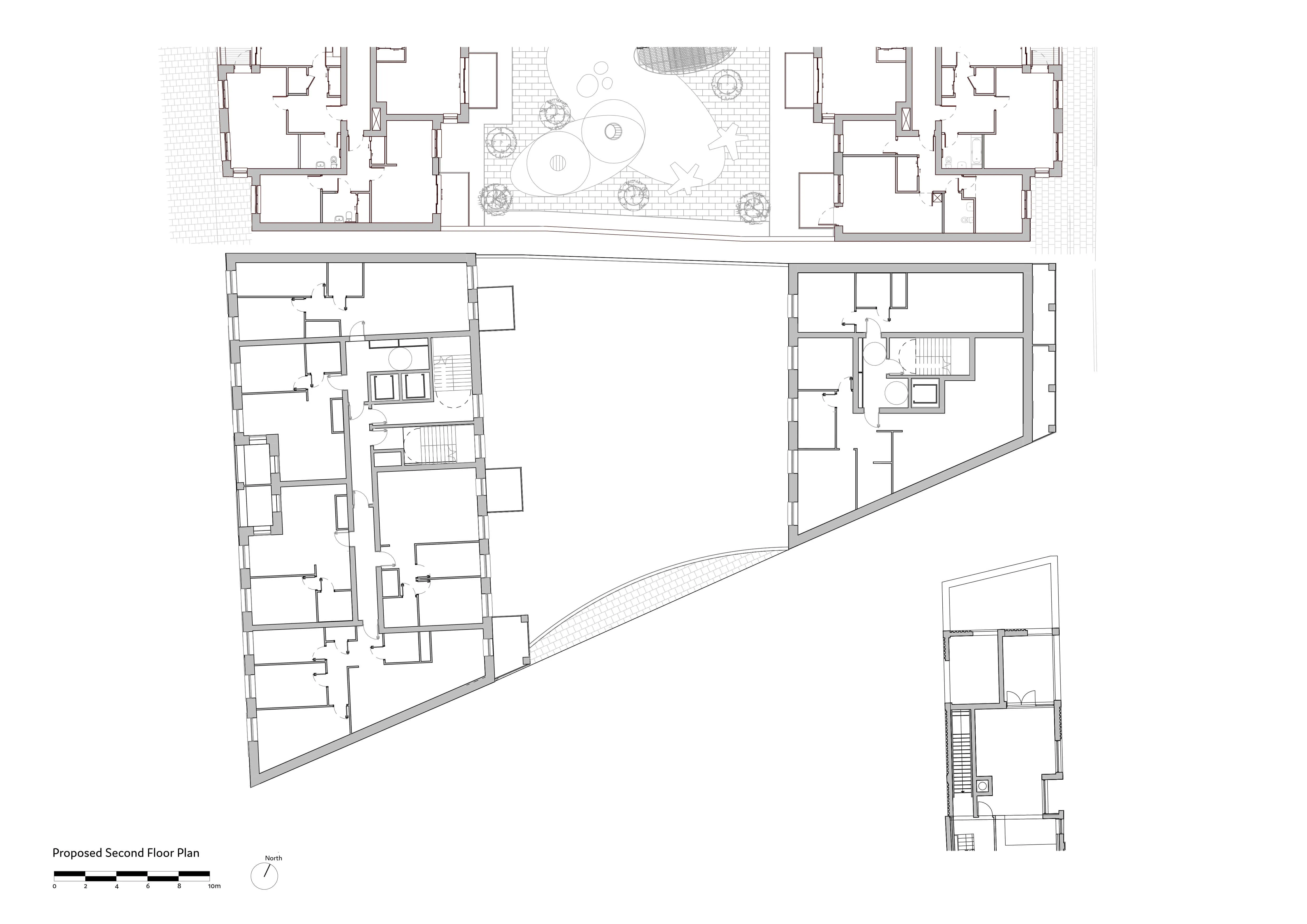 Second Floor Plan. By Office S&M, RIBA Chartered Architectural Practice in London.