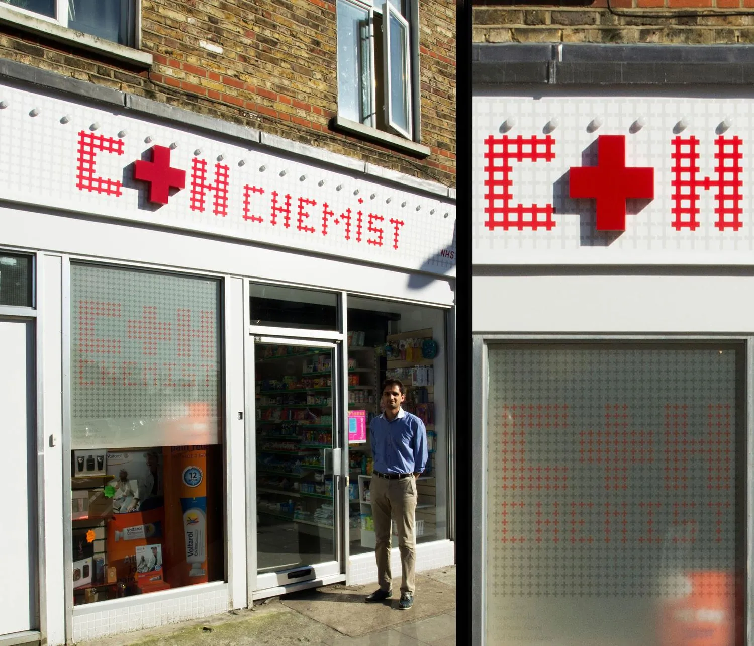 Photo showing the improvements to the local chemists. By Office S&M, RIBA Chartered Architectural Practice in London.