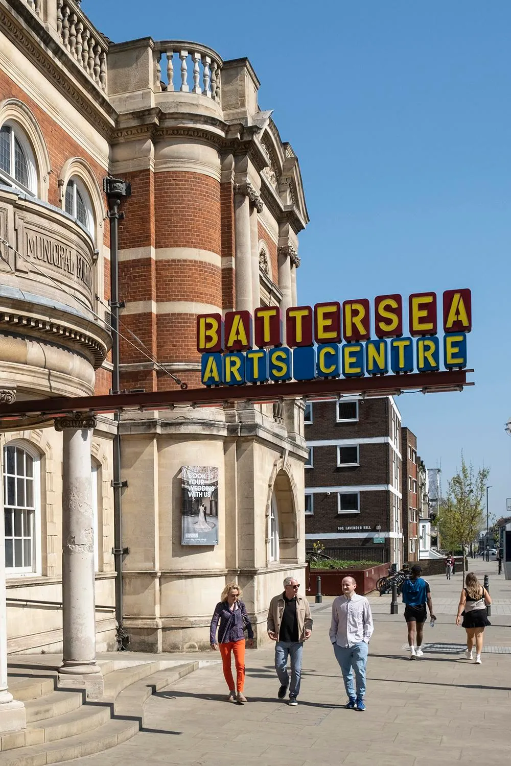 Photo of the entrance to Battersea Arts Centre. By Office S&M, RIBA Chartered Architectural Practice in London.