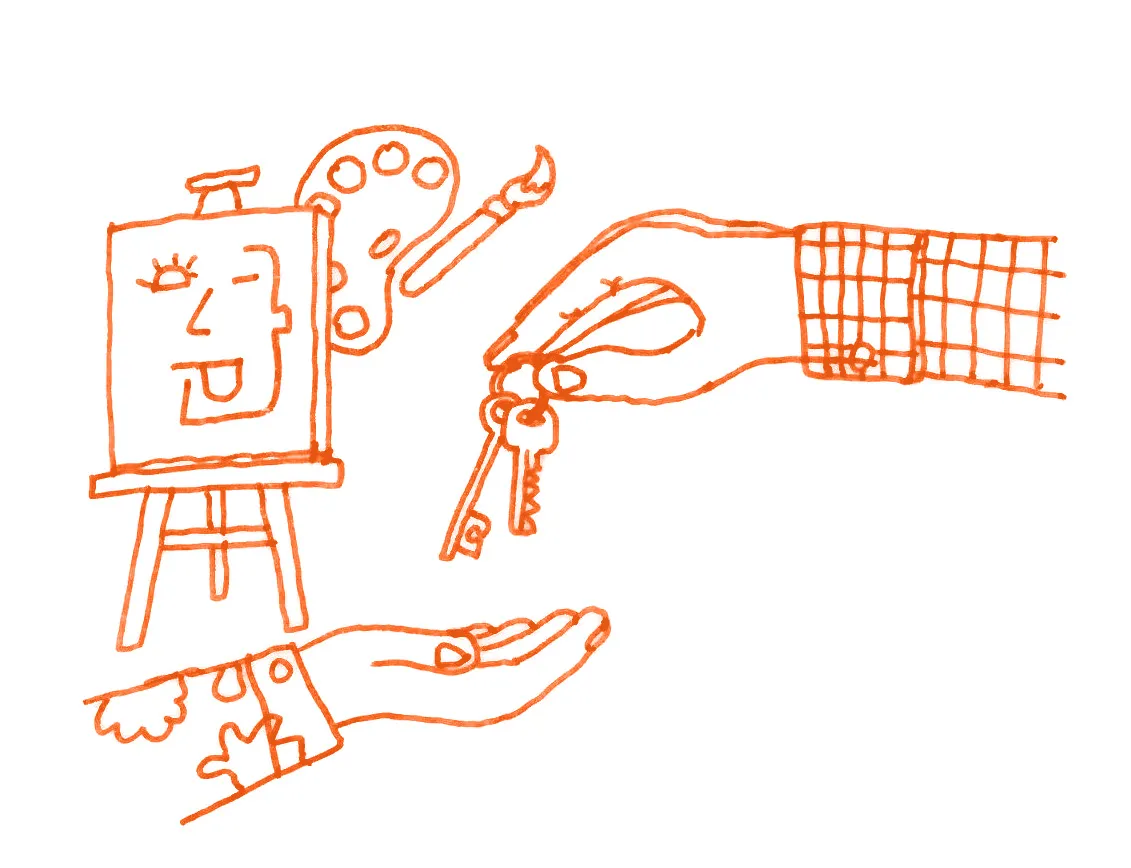 Illustration showing the provision of artists studios on the High Street. By Office S&M, RIBA Chartered Architectural Practice in London.