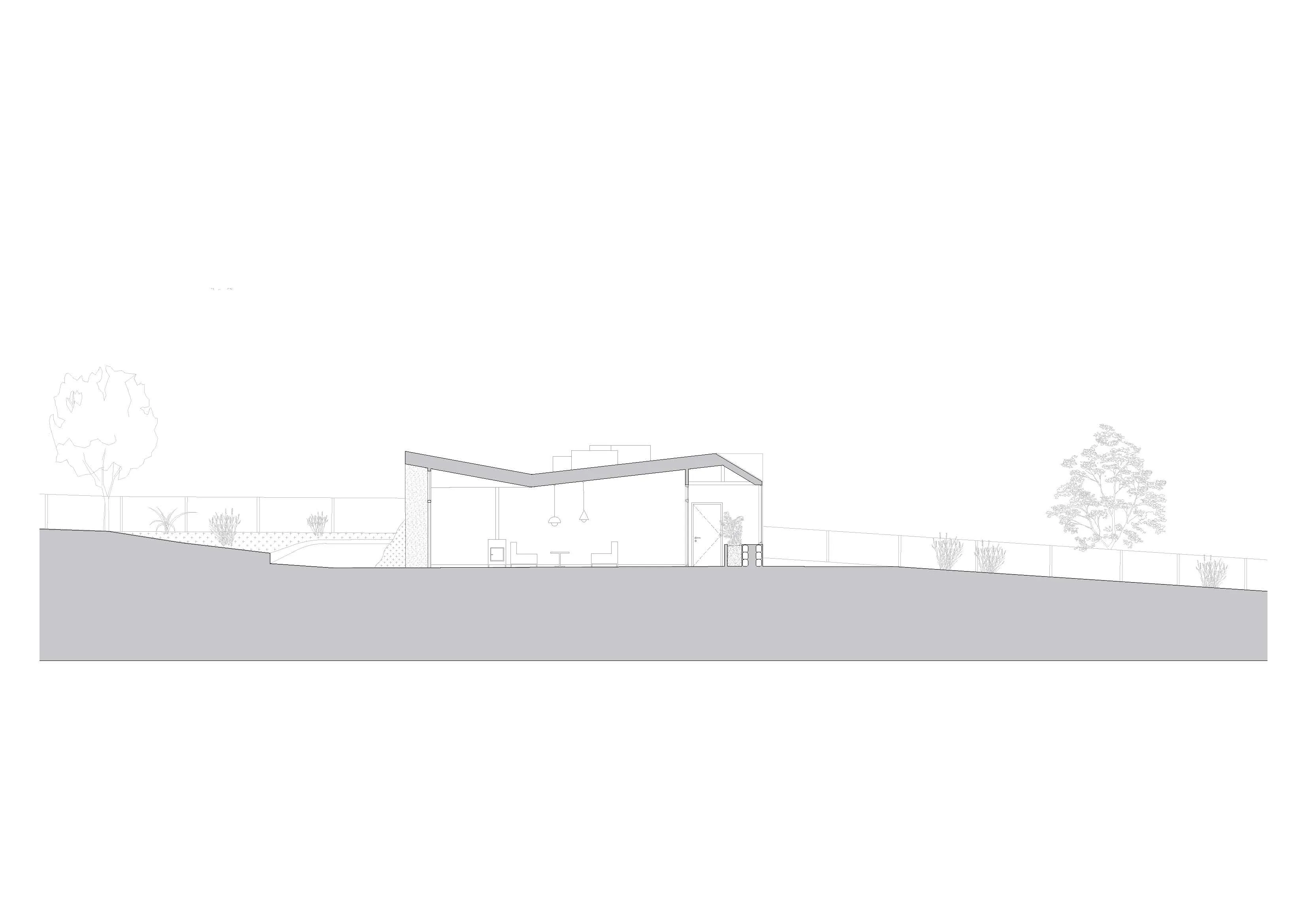 Section AA of the project. By Office S&M, RIBA Chartered Architectural Practice in London.
