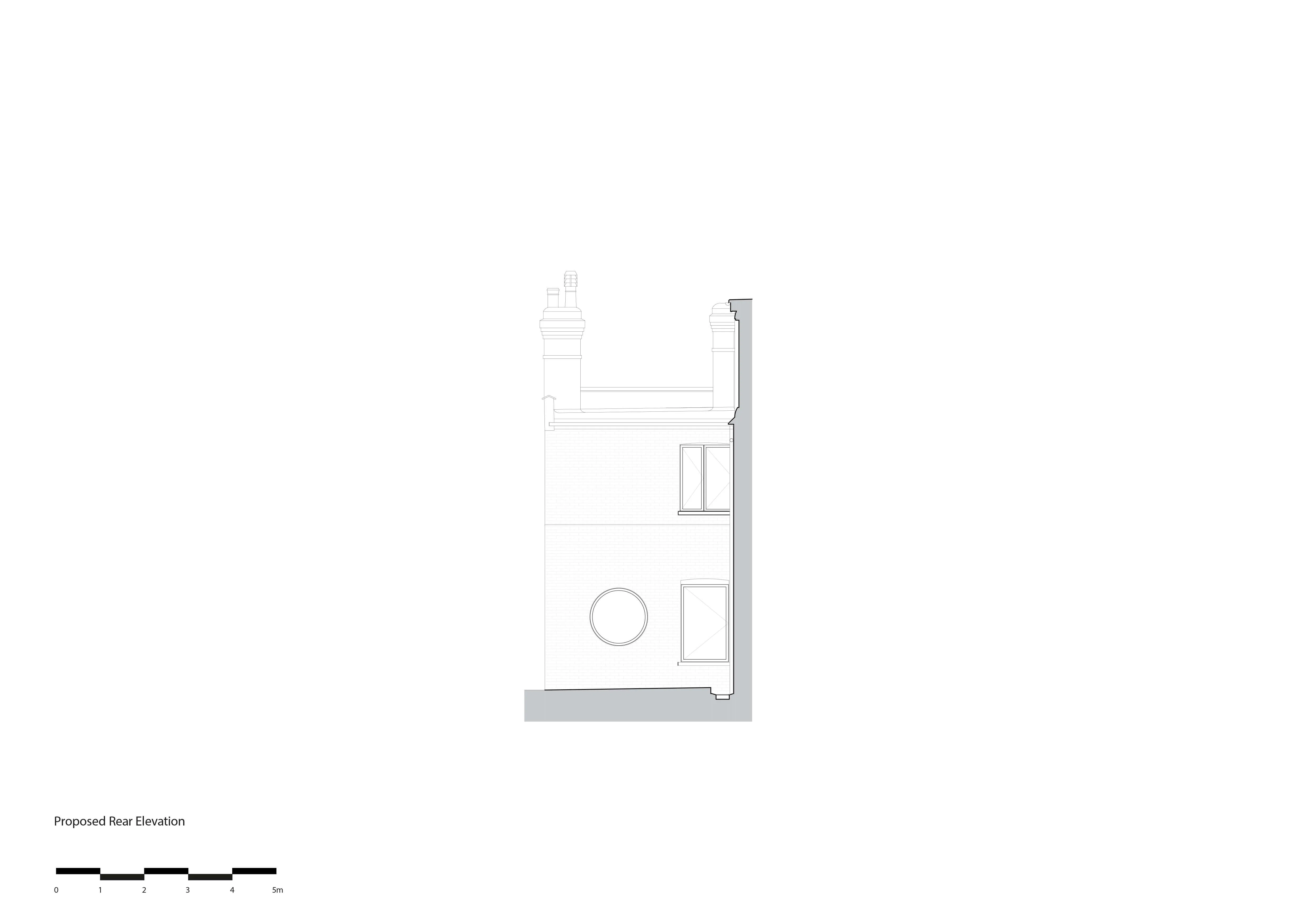 Proposed Rear Elevation. By Office S&M, RIBA Chartered Architectural Practice in London.