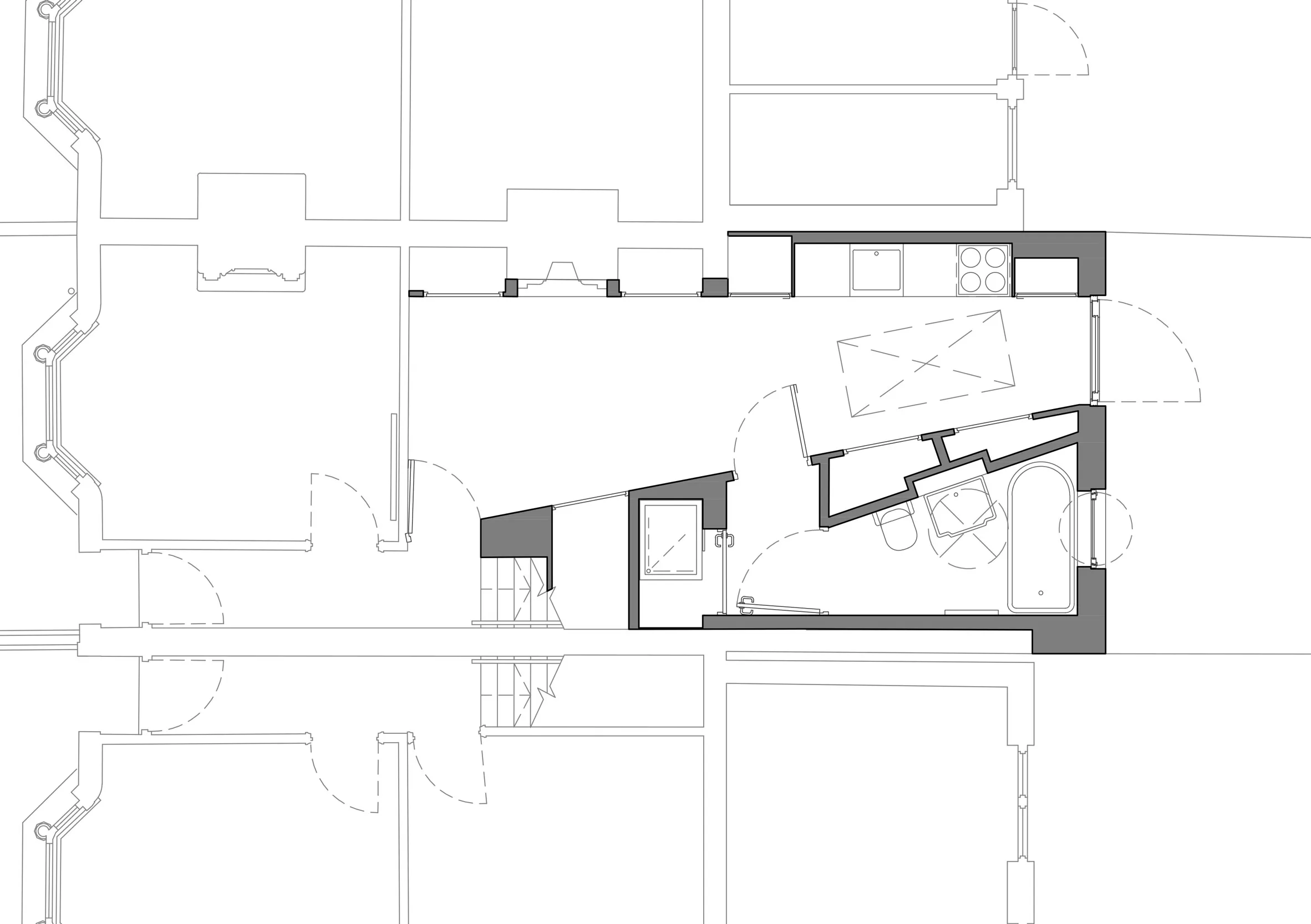 Proposed Ground Floor Plan. By Office S&M, RIBA Chartered Architectural Practice in London.