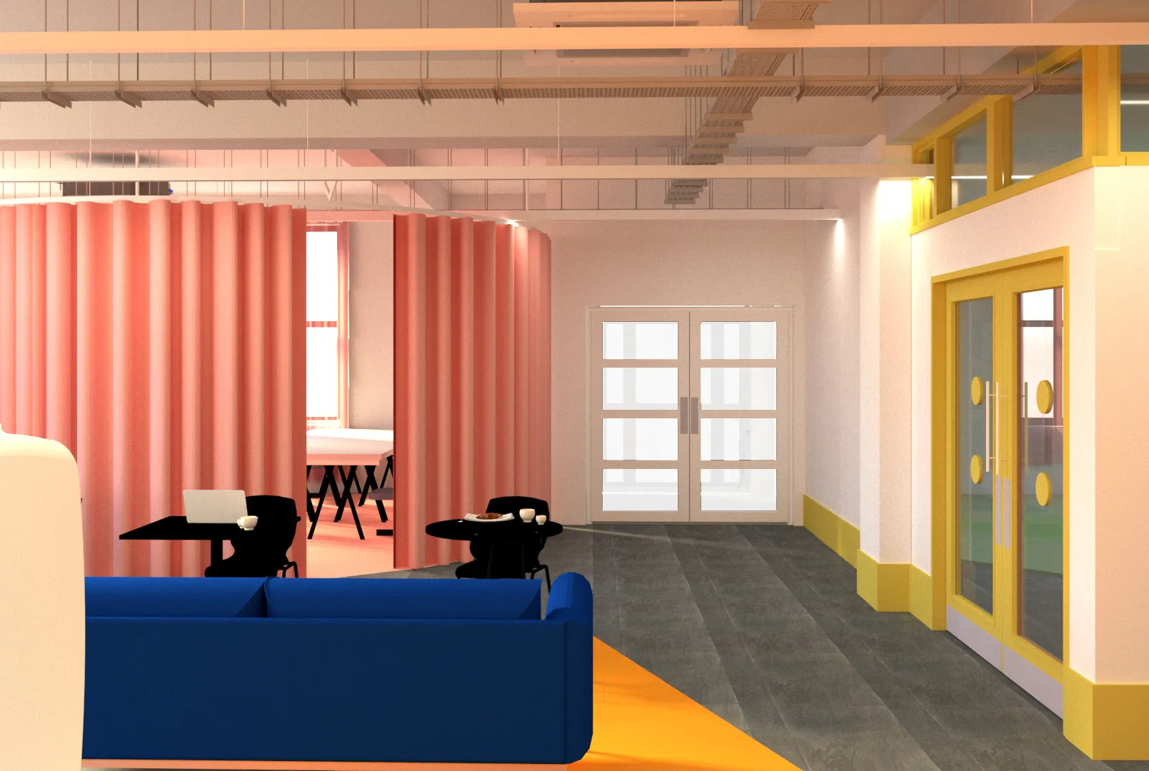 Collage view of the breakout area in the proposed space. By Office S&M, RIBA Chartered Architectural Practice in London.