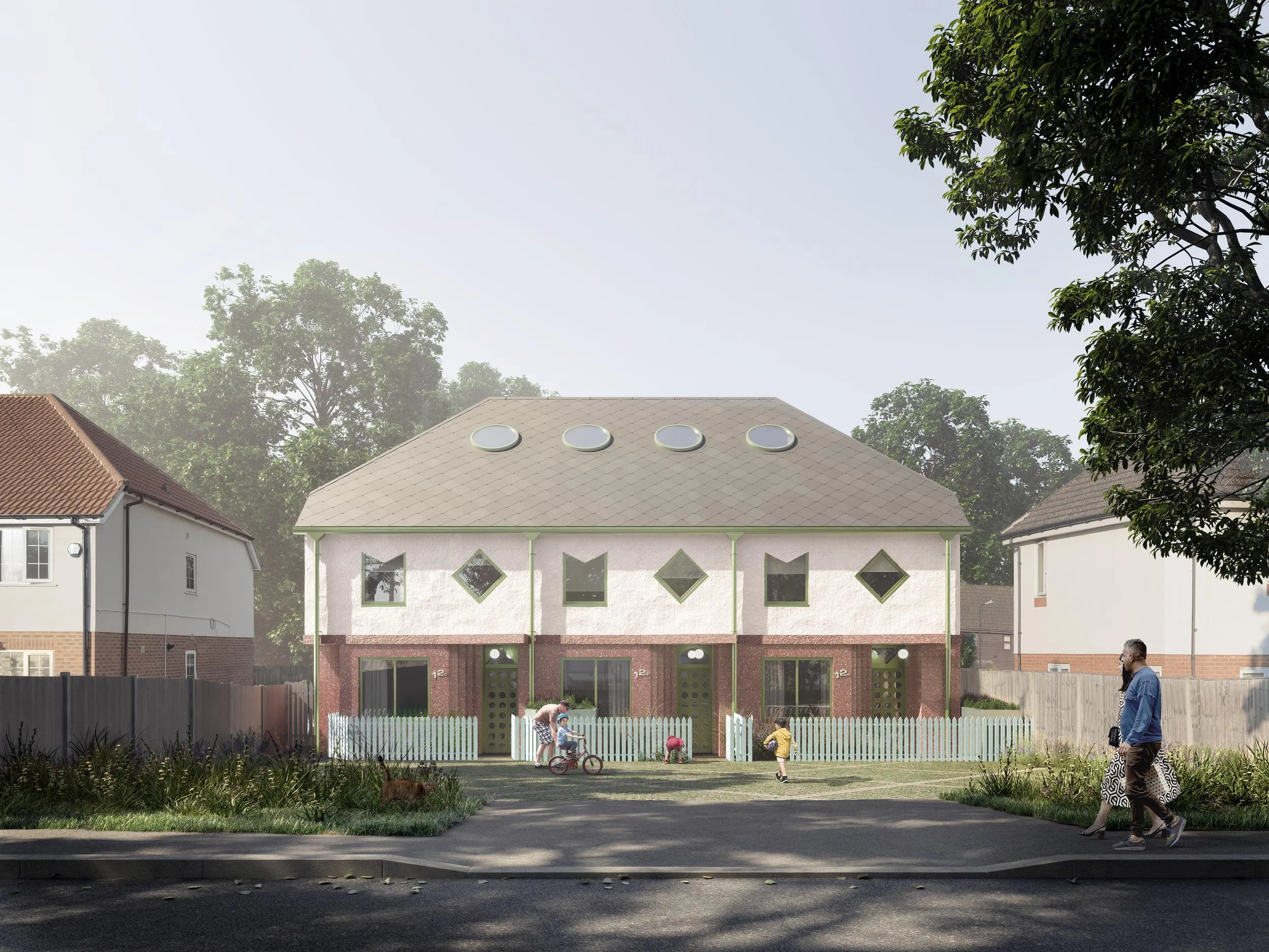 Front elevation visual of the proposal. By Office S&M, RIBA Chartered Architectural Practice in London.