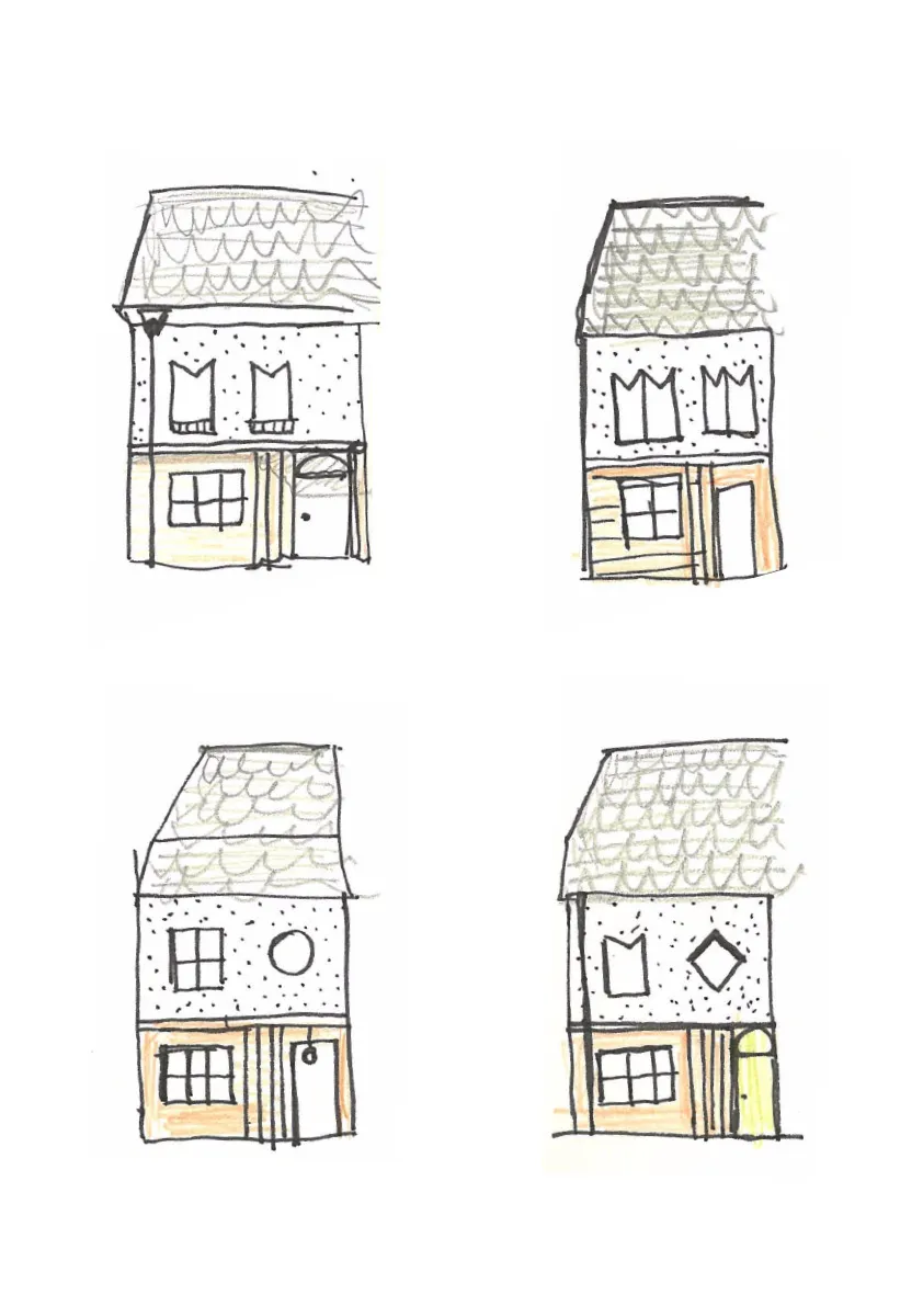 Entrance and Window Sketches of the Proposal. By Office S&M, RIBA Chartered Architectural Practice in London.