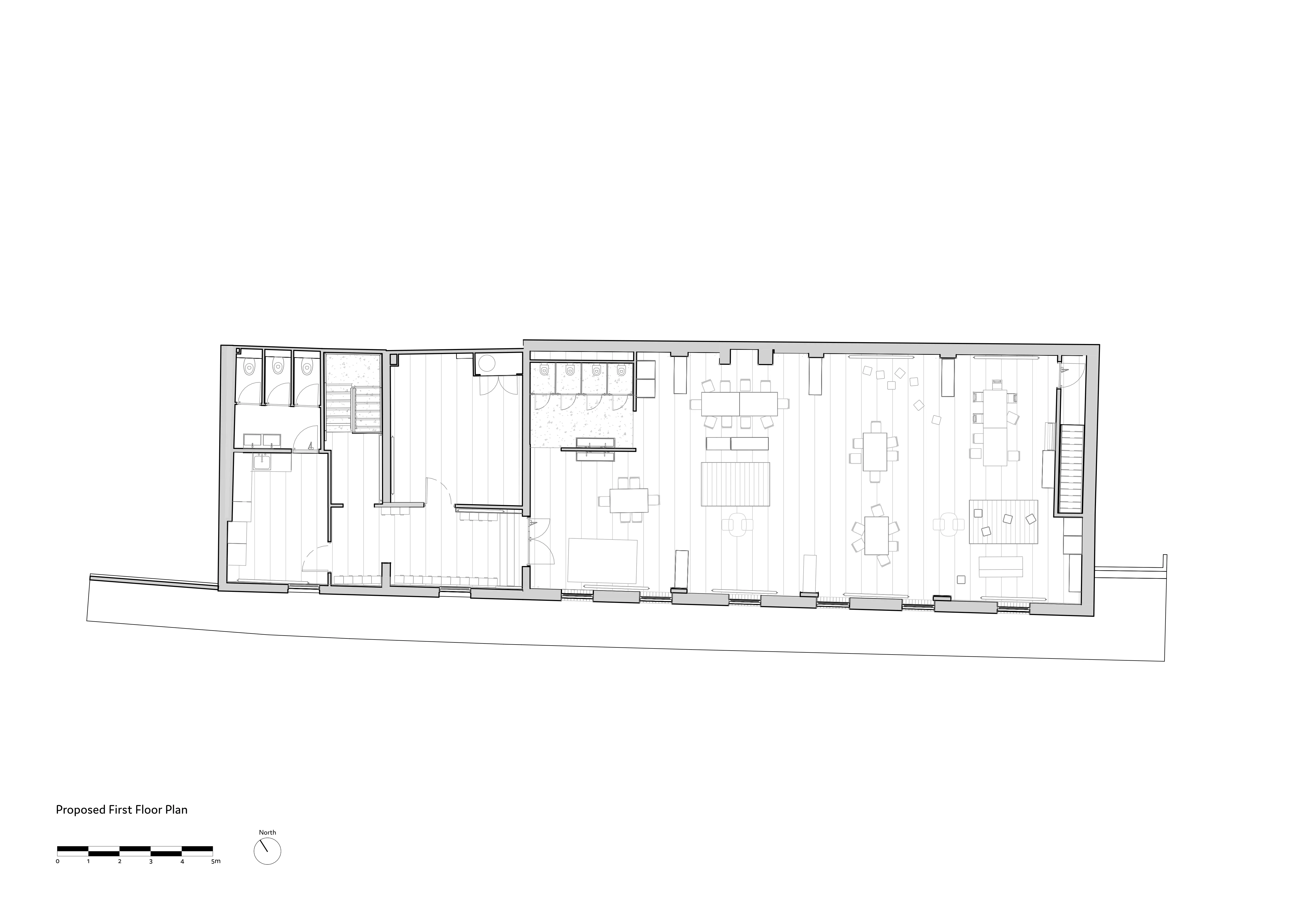 Proposed First Floor. By Office S&M, RIBA Chartered Architectural Practice in London.