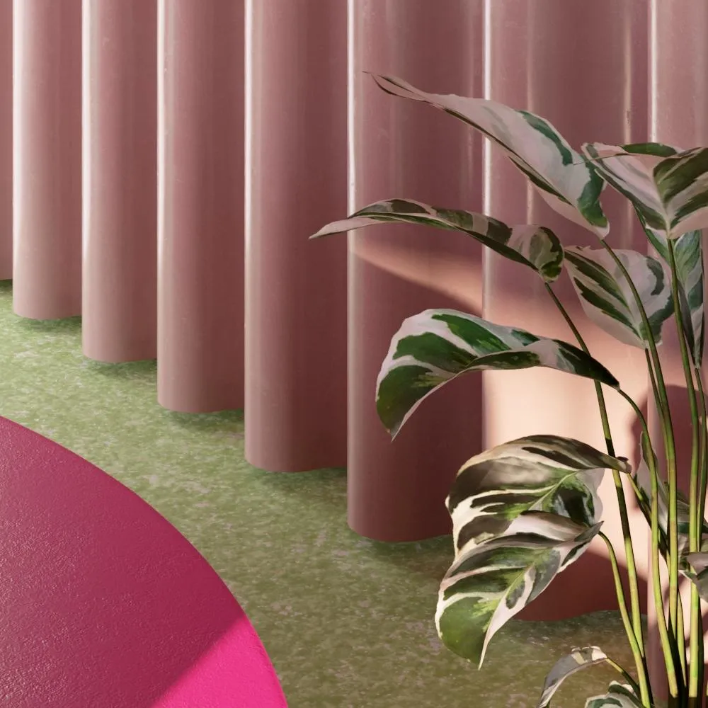 Zoomed in visual showing the curtains used internally. By Office S&M, RIBA Chartered Architectural Practice in London.